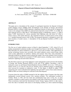 Disposal of Disused Sealed Radiation Sources in Boreholes R