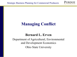 Managing Conflict - Purdue Agricultural Economics