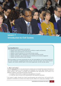 Lesson 7 Introduction to Civil Society