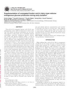 Supplementation of conjugated linoleic acid in dairy cows