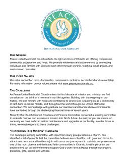 Peace United Methodist Church reflects the light and love of Christ