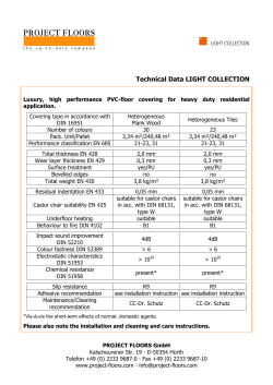 Technical Data LIGHT COLLECTION