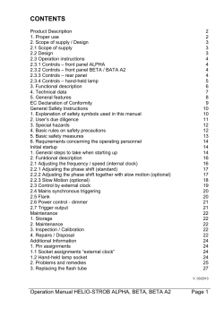 Operation manual HELIO-STROB ALPHA / BETA / BETA A2 (EN)