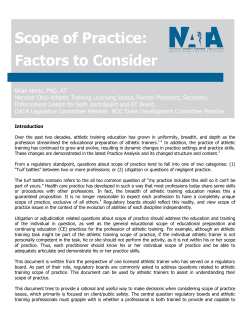 Scope of Practice: Factors to Consider
