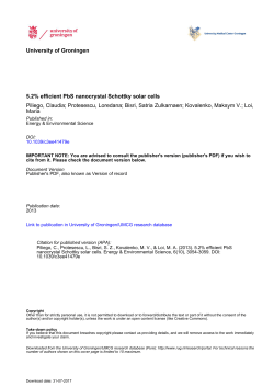 University of Groningen 5.2% efficient PbS nanocrystal Schottky