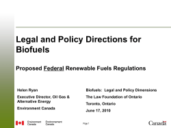 Legal and Policy Directions for Biofuels