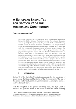 a european saving test for section 92 of the australian