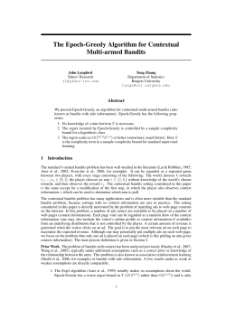 The Epoch-Greedy Algorithm for Contextual Multi