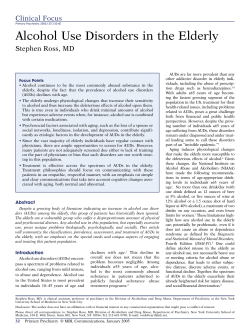 Alcohol Use Disorders in the Elderly