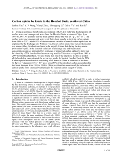 Carbon uptake by karsts in the Houzhai Basin, southwest China