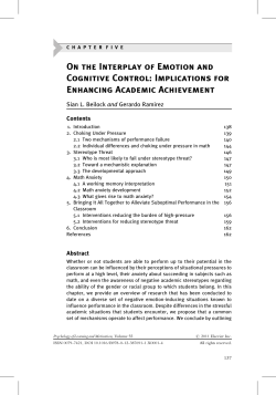On the Interplay of Emotion and Cognitive Control: Implications for
