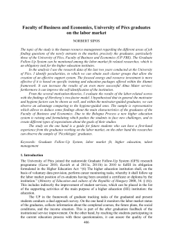 Faculty of Business and Economics, University of P&eacute;cs graduates on