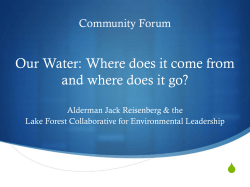 Community Forum Water: Where does it come