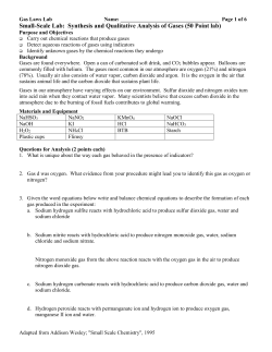 Small-Scale Lab: Synthesis and Qualitative Analysis of Gases (SS15)