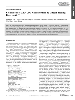 Co-synthesis of ZnO-CuO Nanostructures by Directly