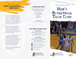 Men`s BasketBall teaM CaMp - Mount Marty College Basketball
