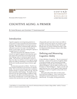 cognitive aging: a primer - Center for Retirement Research