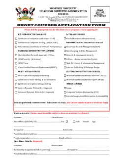 Professional Short Courses Admissions