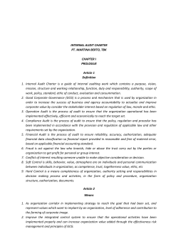 INTERNAL AUDIT CHARTER PT. MARTINA BERTO, TBK