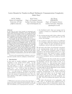 Lower Bounds for Number-in-Hand Multiparty Communication