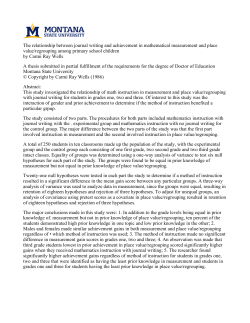 The relationship between journal writing and achievement in