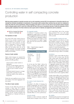 Controlling Water in Self Compacting Concrete