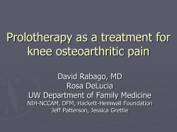 Prolotherapy as a treatment for chronic MSK pain