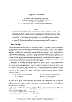 Pragmatic Rejection - Association for Computational Linguistics