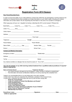 Banbury Cricket Club Health Information