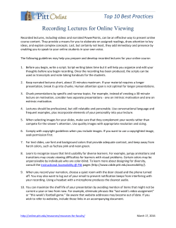 Top 10 Best Practices Recording Lectures for Online