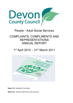 complaints, compliments and representations annual report
