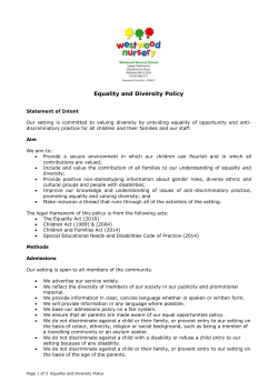 Equality and Diversity Policy