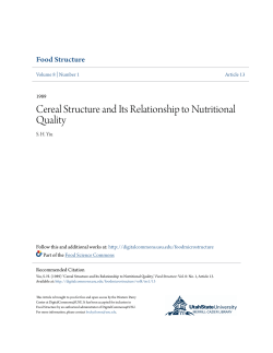 Cereal Structure and Its Relationship to Nutritional Quality