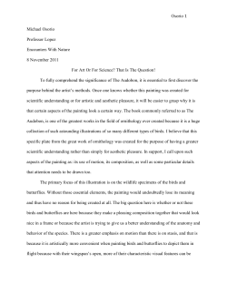 Osorio Audobon Essay
