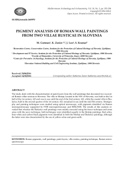 pigment analysis of roman wall paintings from two villae rusticae in