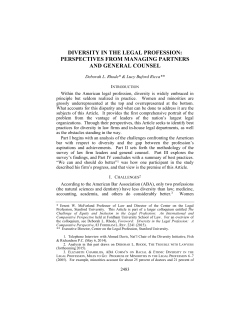 Diversity in the Legal Profession: Perspectives from Managing