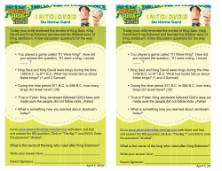 &bull; You played a game called &ldquo;If I Were King!&rdquo; How did you answer the