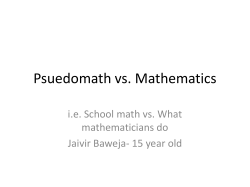 Psuedomath vs. Mathematics