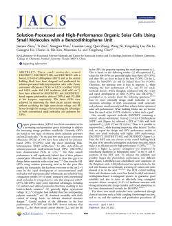 Solution-Processed and High-Performance Organic Solar Cells
