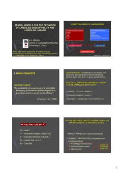 SPATIAL MODELS FOR THE DEFINITION OF LANDSLIDE