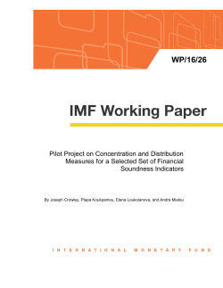 Pilot Project on Concentration and Distribution Measures