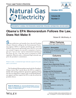 Obama`s EPA Memorandum Follows the Law, Does Not Make It