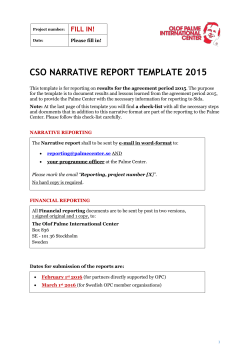 Template for narrative final report 2012