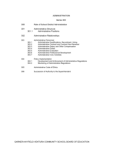 ADMINISTRATION Series 300 300 Role of School District