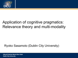 Application of cognitive pragmatics: Relevance theory and