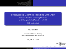 Investigating Chemical Bonding with ADF