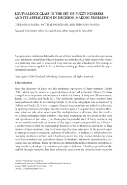 equivalence class in the set of fuzzy numbers and its