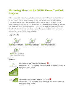 Marketing Materials for NGBS Green Certified Projects