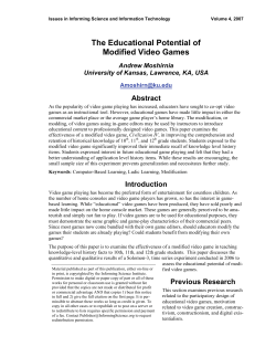 The Educational Potential of Modified Video Games