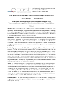 Study of the transdentinal fluid flow and bioactive molecule diffusion